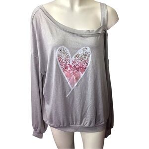 Chic Gray Off-Shoulder Top size medium